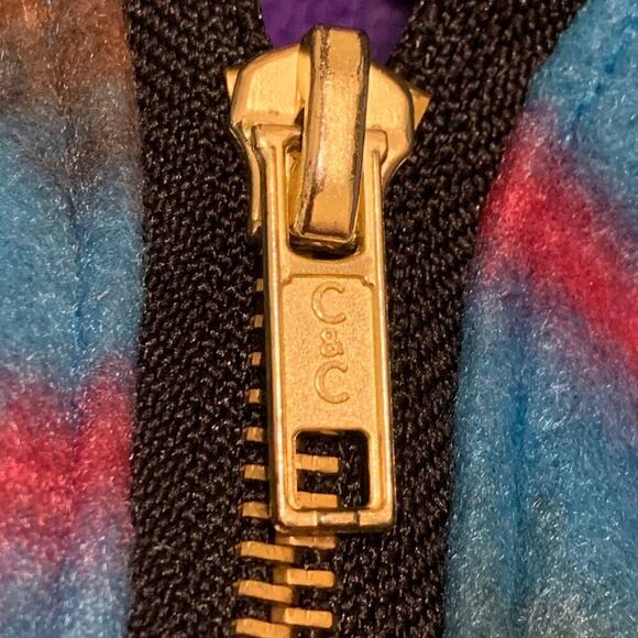 Vintage Handmade Aztec Women’s Size Large Fleece Hoodie Blue Tribal Print - Picture 4 of 4